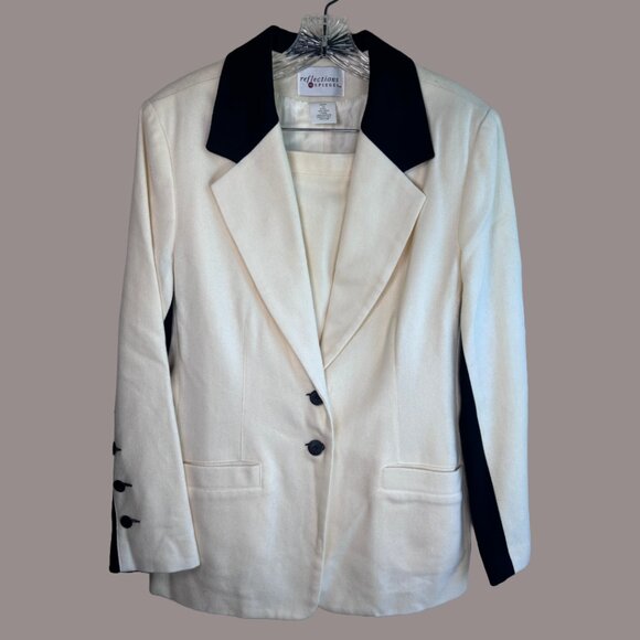 Vintage 90s Reflections by Spiegel Wool Two Button Front with Button Lined Sleev - Picture 1 of 12